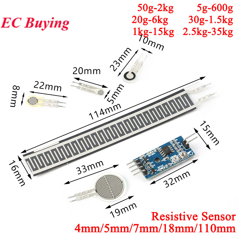 Muscle Sensor Emg - 2Pcs/1pc Resistive Thin Film Pressure Sensor